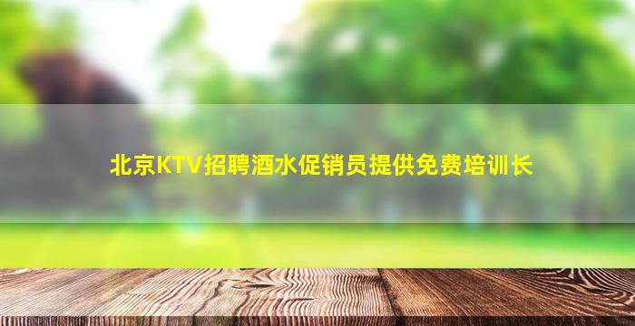 北京KTV招聘酒水促销员提供免费培训长